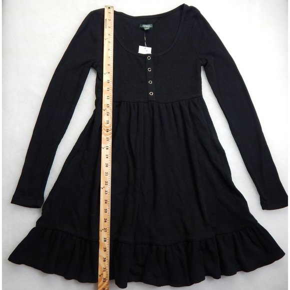 Wild Fable Long Sleeve Mini Fit and Flare Dress Women's Black Size S - Picture 3 of 10